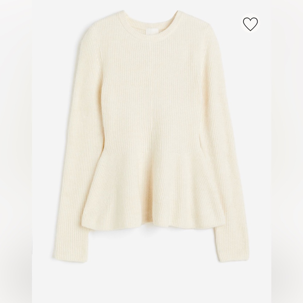 H&M Rib-Knit Peplum Sweater